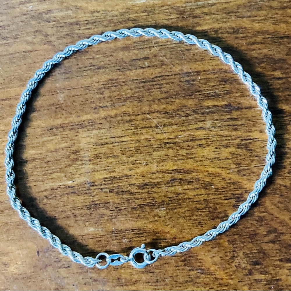925 Rope Chain Bracelet - 8 Inches